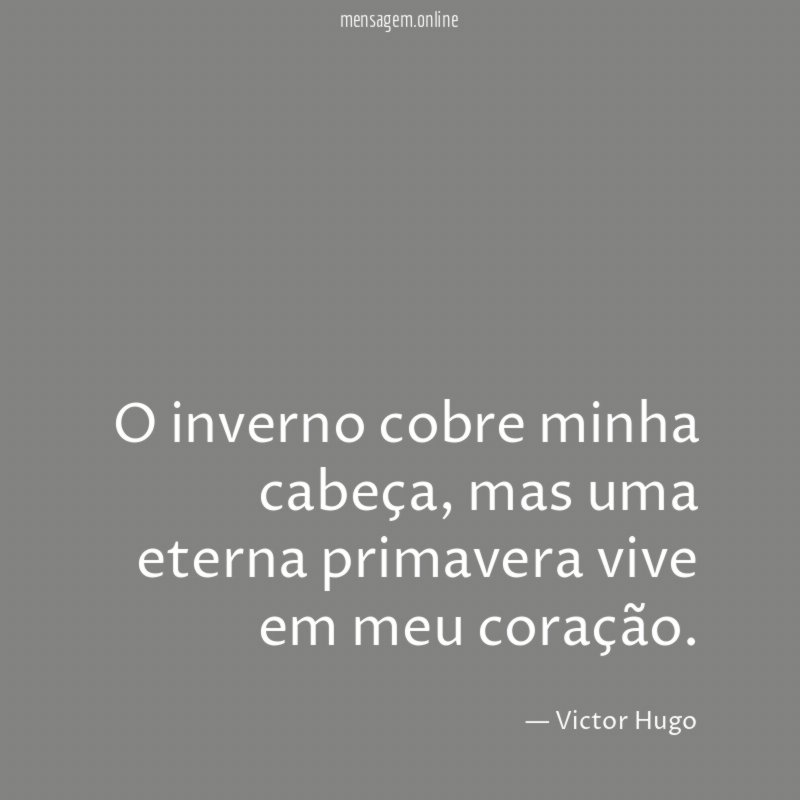 O inverno cobre minha cabeça