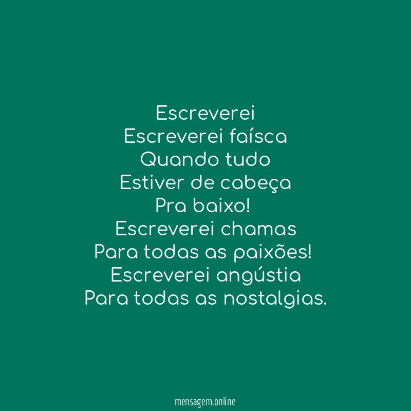 Escreverei