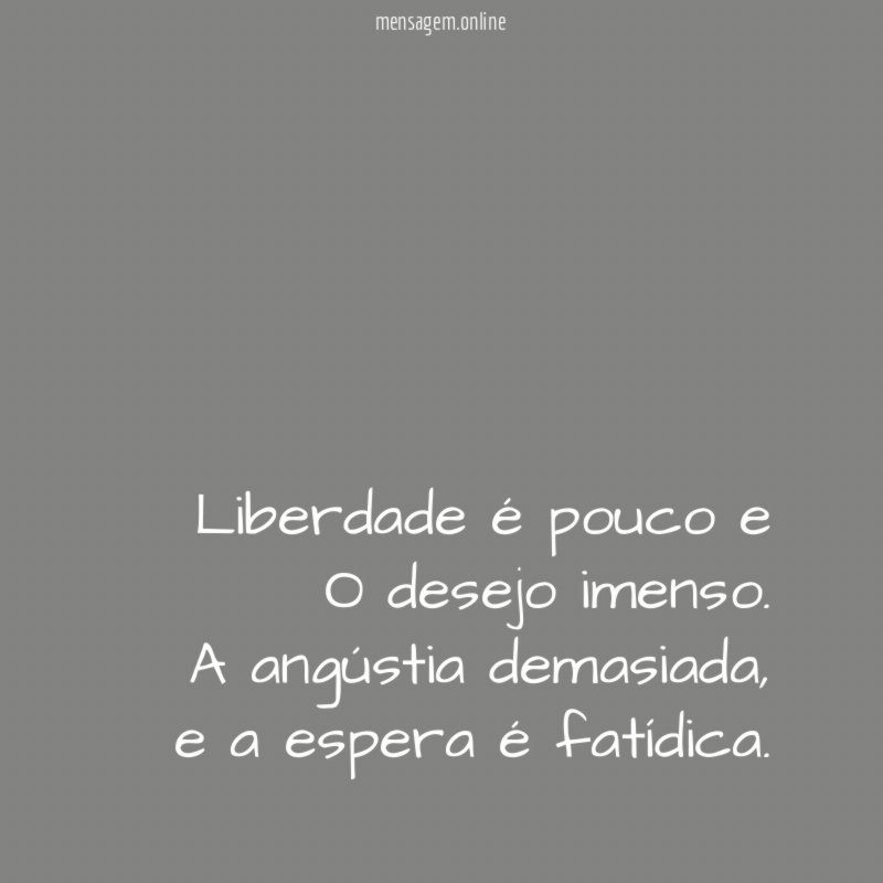 Liberdade é pouco e O desejo imenso