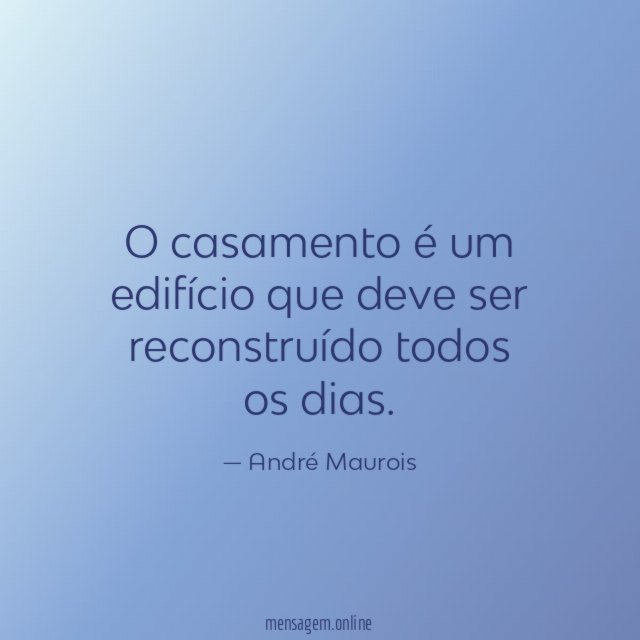O casamento é um edifício que deve ser