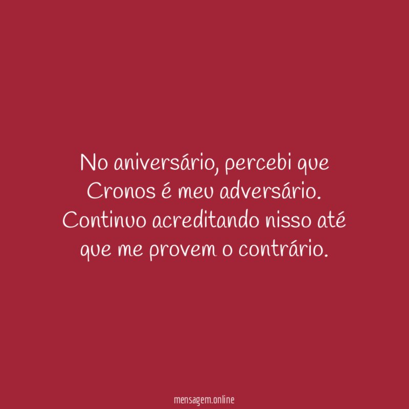 No aniversário