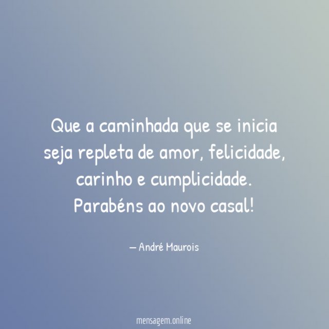 Que a caminhada que se inicia seja repleta de amor