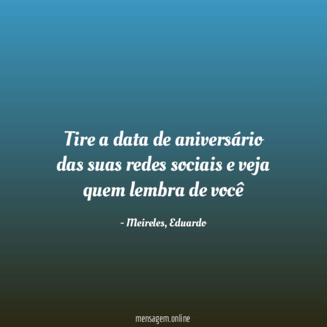 Tire a data de aniversário das suas redes
