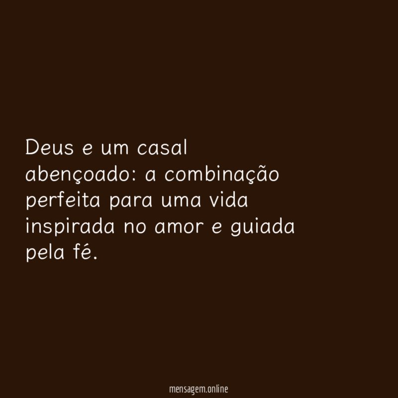 Deus e um casal abençoado
