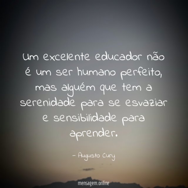 Um excelente educador não é um ser humano perfeito