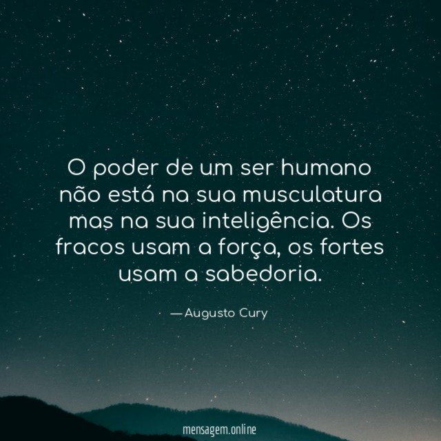 O poder de um ser humano não está