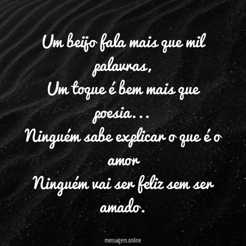 Um beijo fala mais que mil palavras