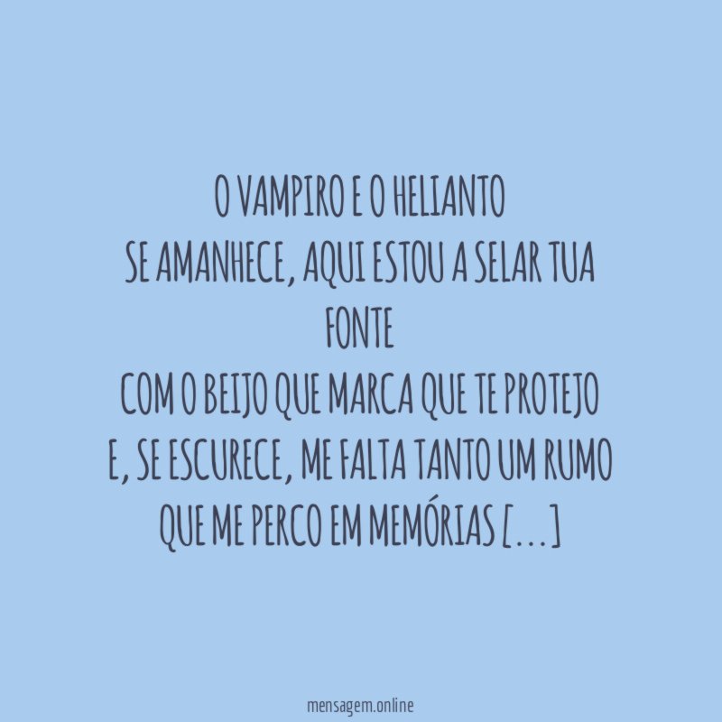 O Vampiro e o Helianto