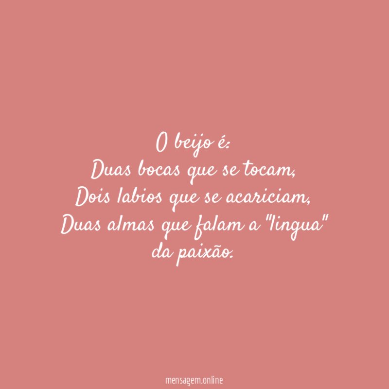 O beijo é