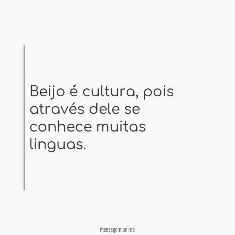 Beijo é cultura