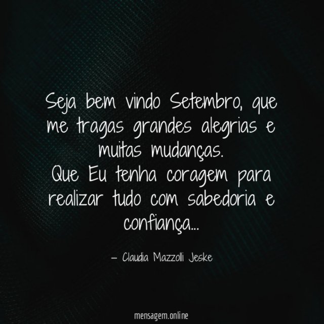 Seja bem vindo Setembro
