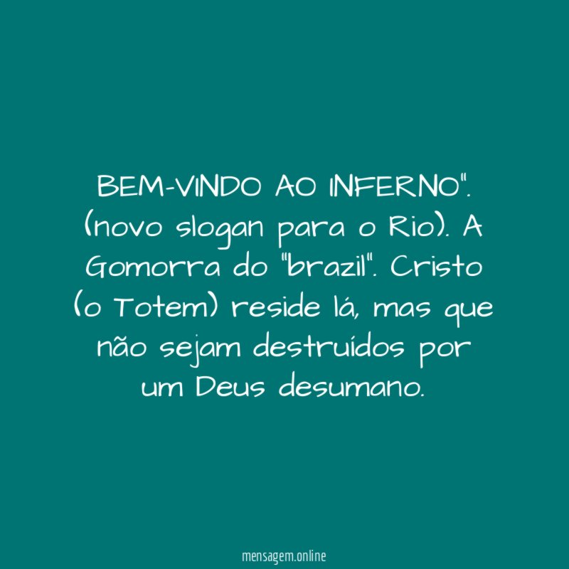 BEM-VINDO AO INFERNO”