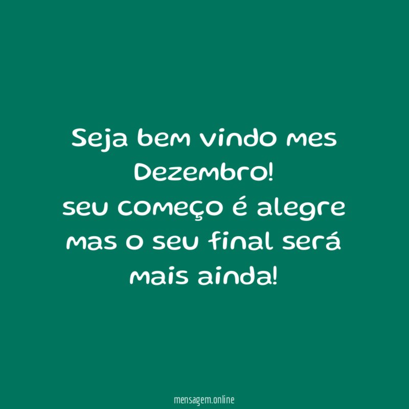 Seja bem vindo mes Dezembro