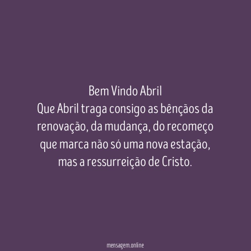 Bem Vindo Abril