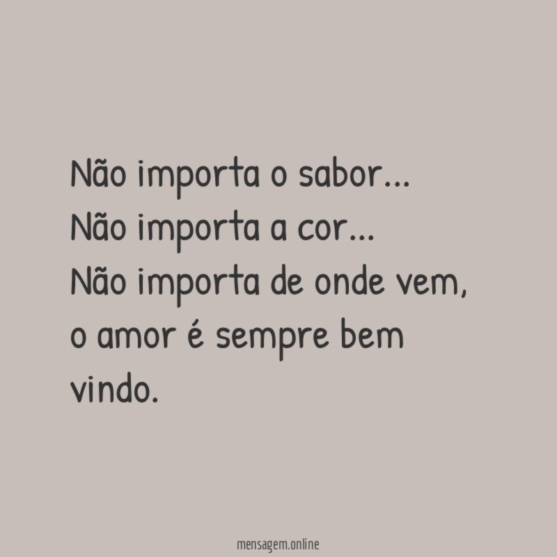 Não importa o sabor