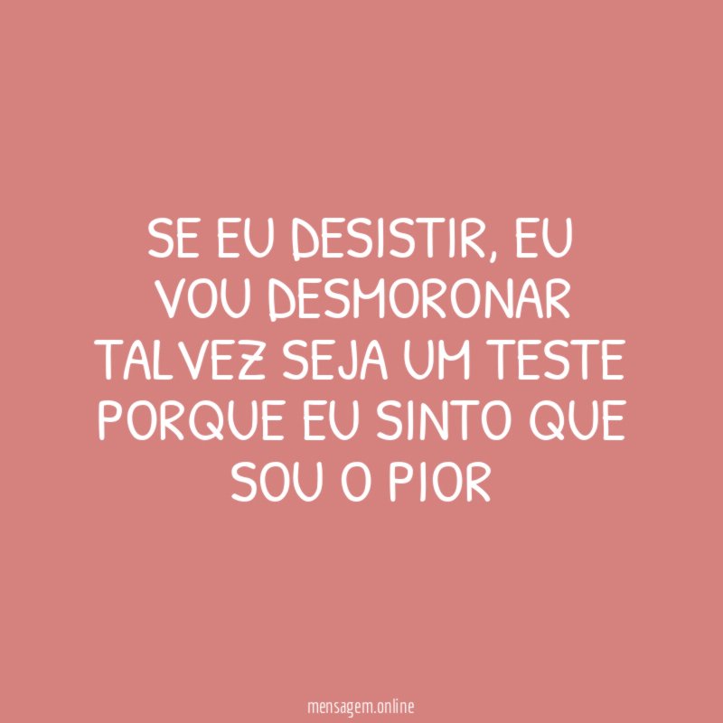 Se eu desistir