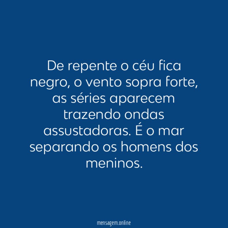 De repente o céu fica negro