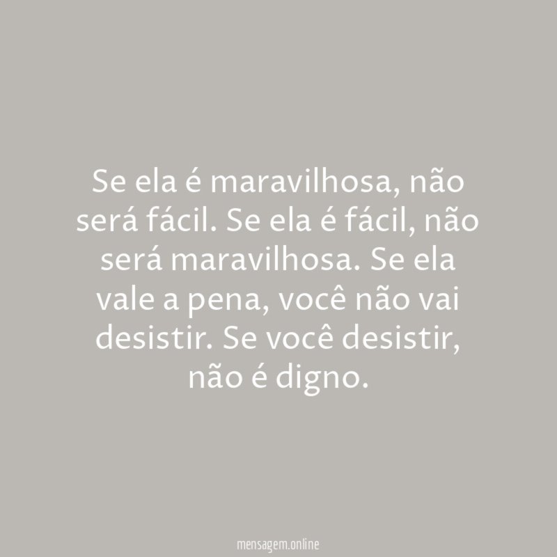 Se ela é maravilhosa