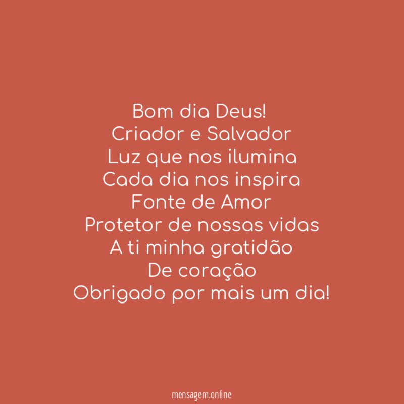 Bom dia Deus