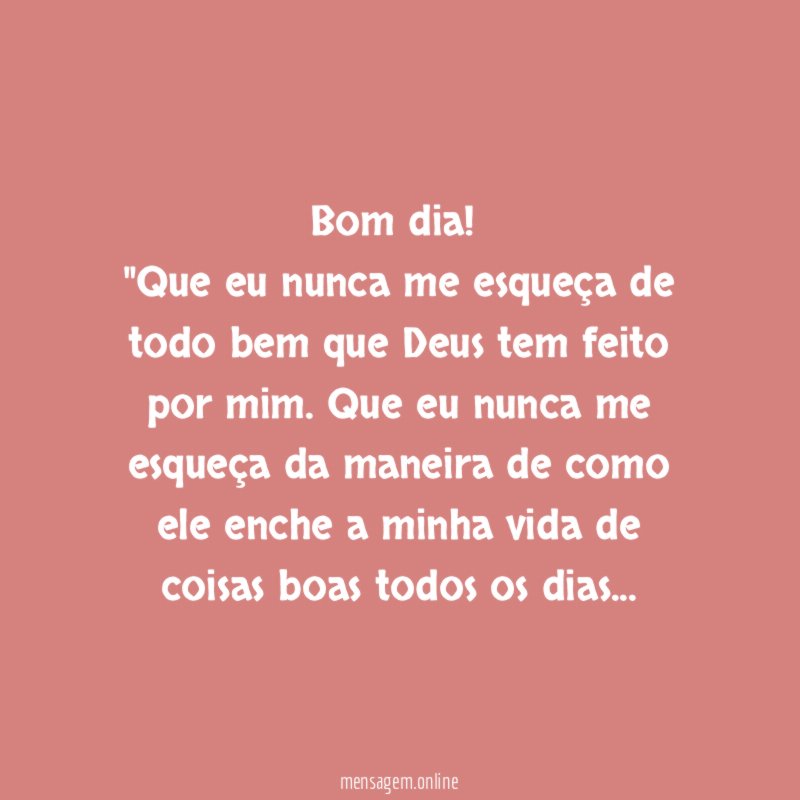 Bom dia!