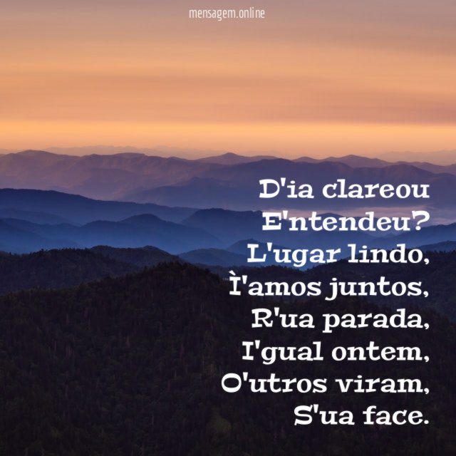 D'ia clareou E'ntendeu