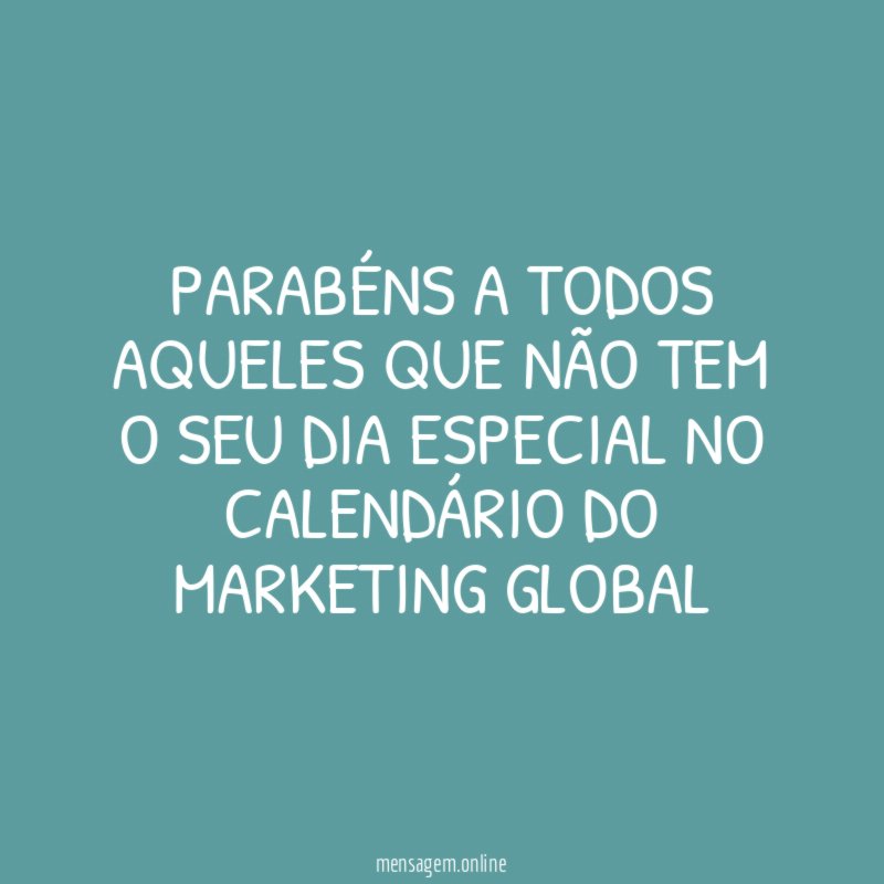 PARABÉNS A TODOS AQUELES QUE NÃO TEM