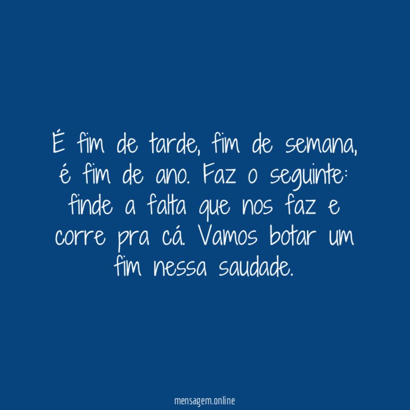 É fim de tarde