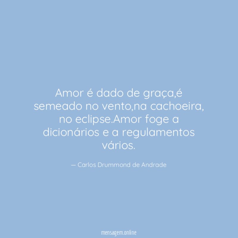 Amor é dado de graça