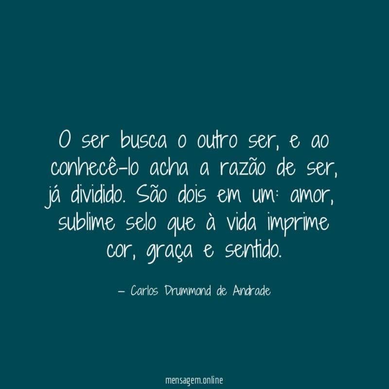 O ser busca o outro ser