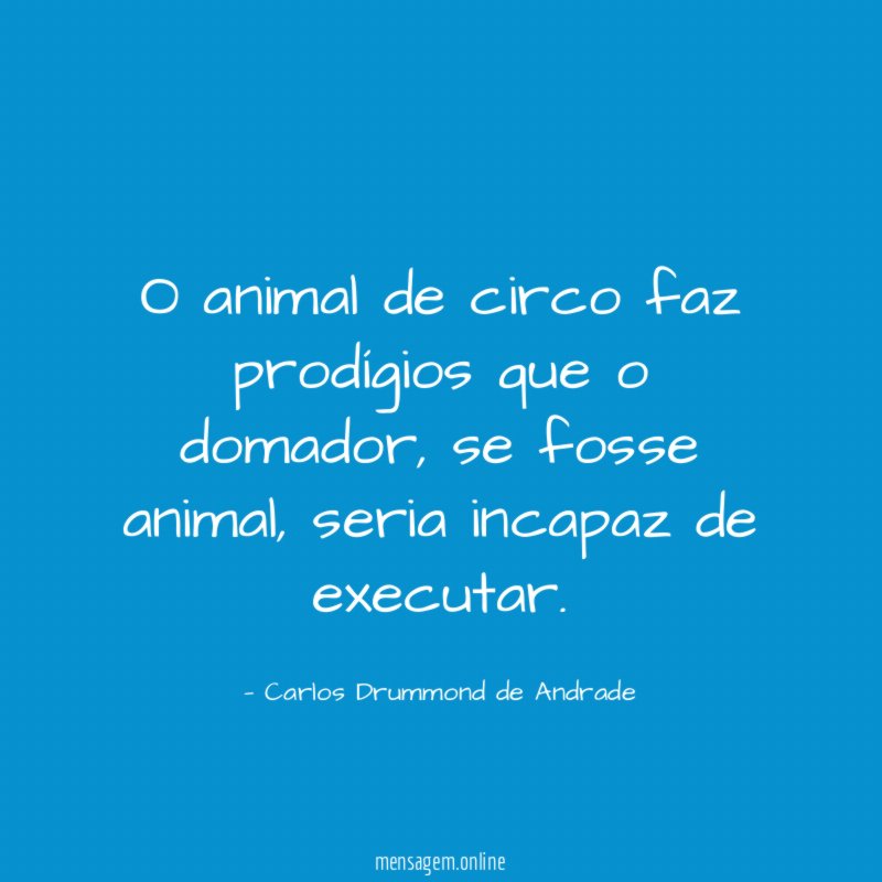 O animal de circo faz prodígios que o domador