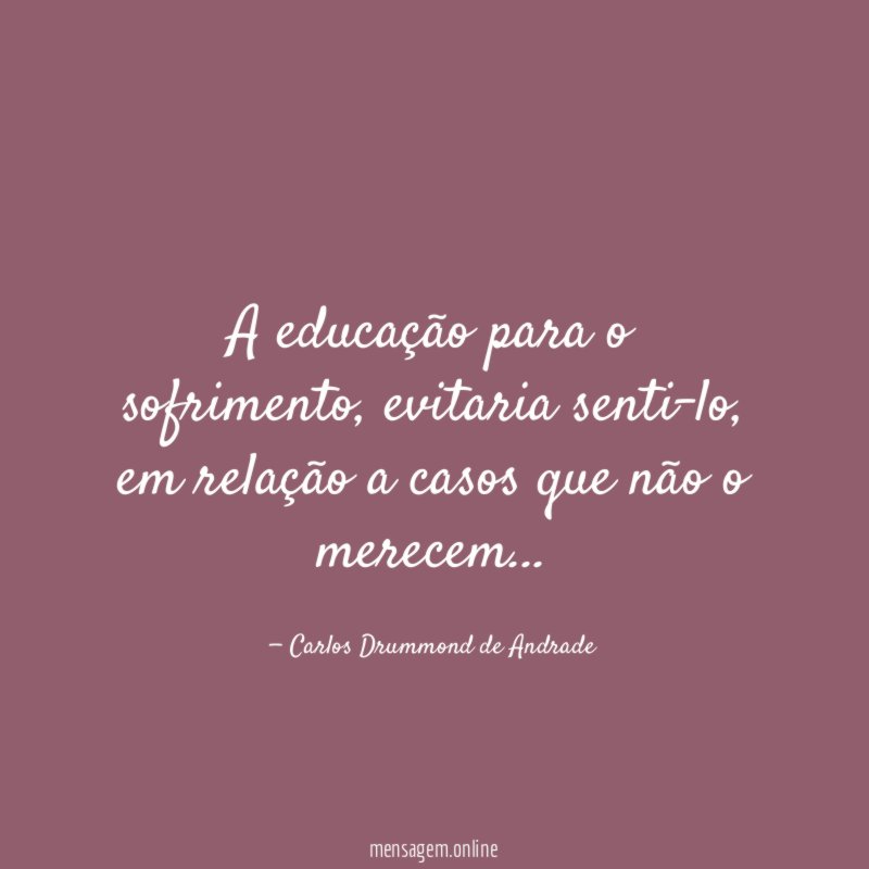 A educação para o sofrimento