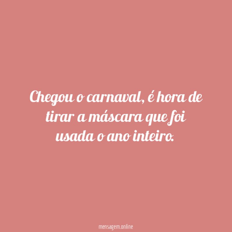 Chegou o carnaval