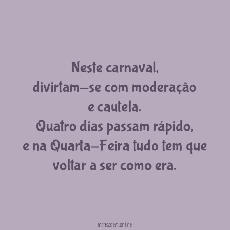 Neste carnaval