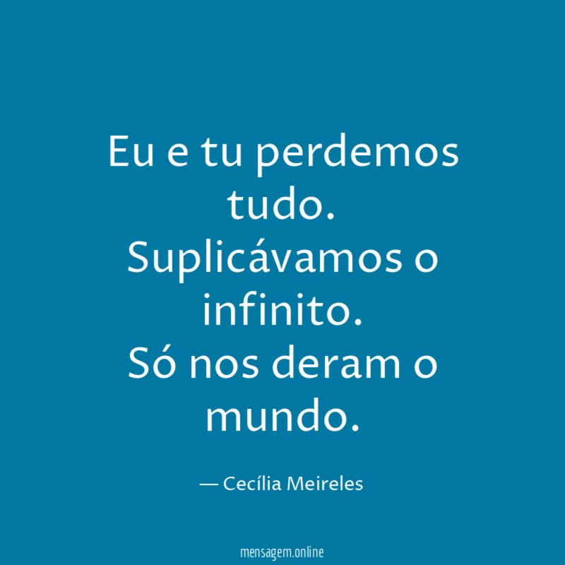 Eu e tu perdemos tudo