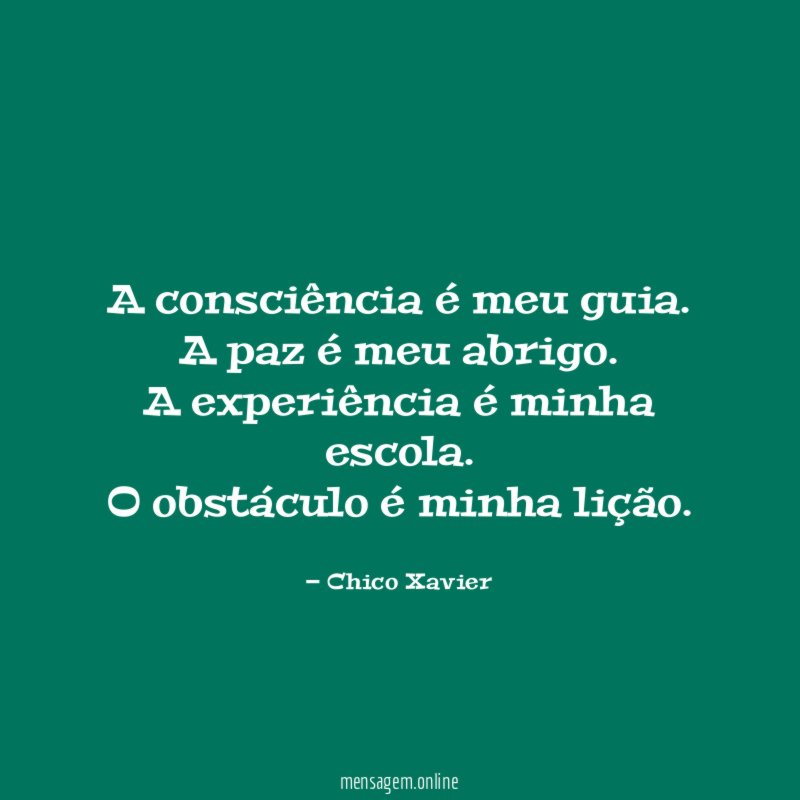 A consciência é meu guia