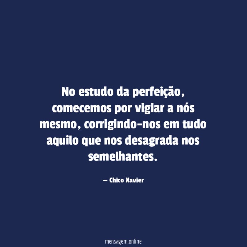 No estudo da perfeição