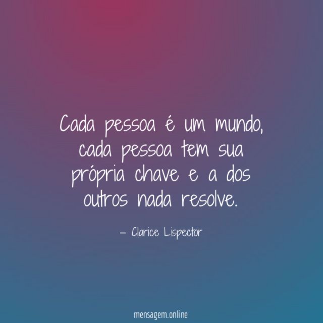 Cada pessoa é um mundo