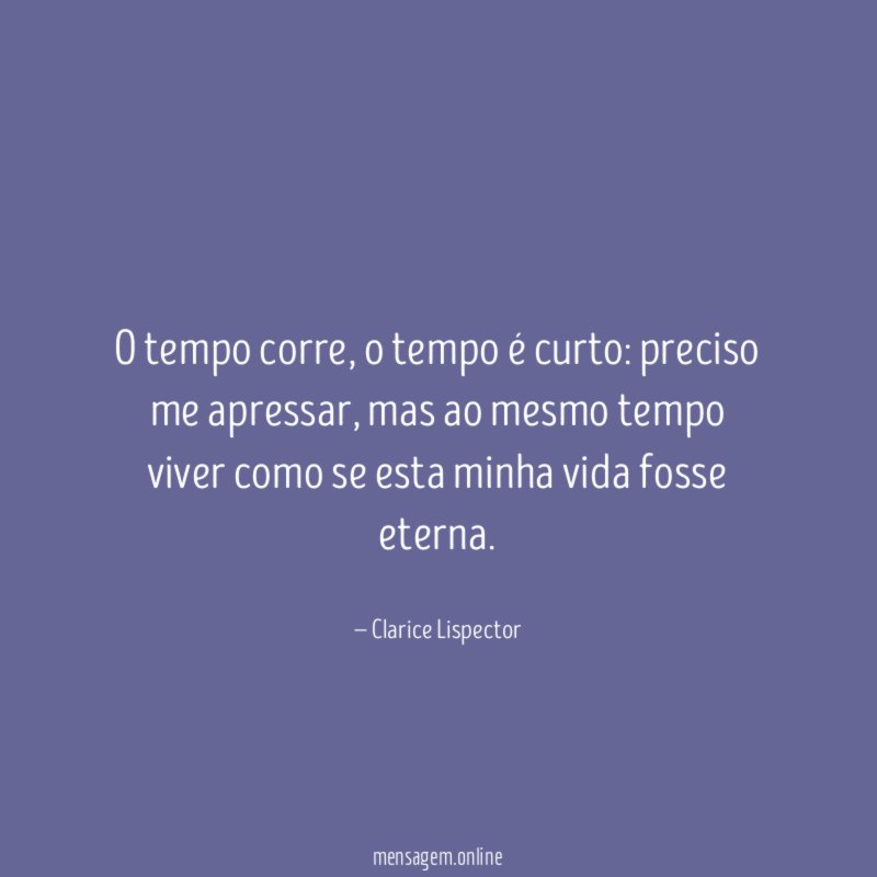 O tempo corre