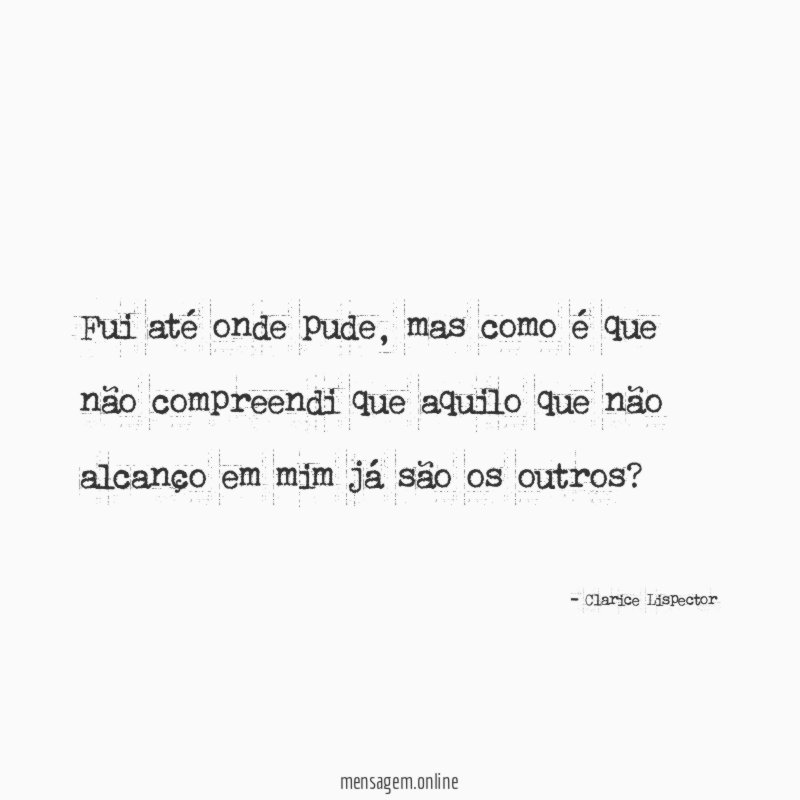 Fui até onde pude