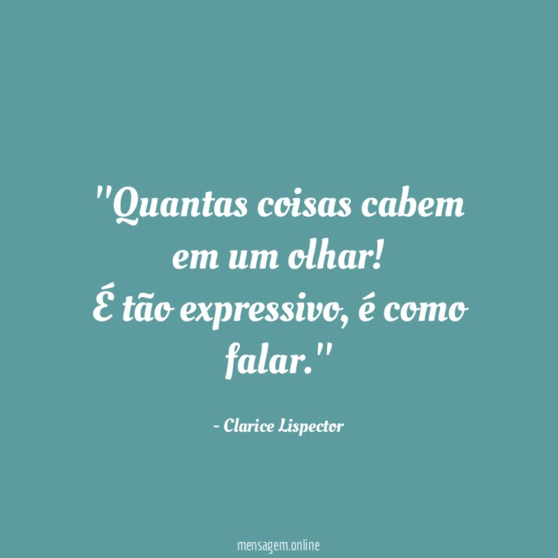 'Quantas coisas cabem em um olhar