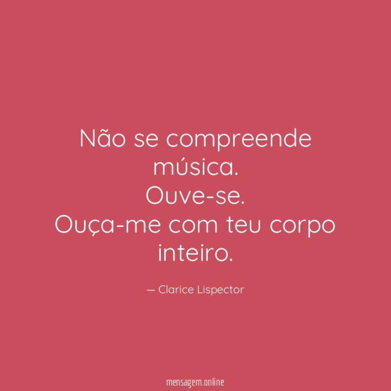 Não se compreende música
