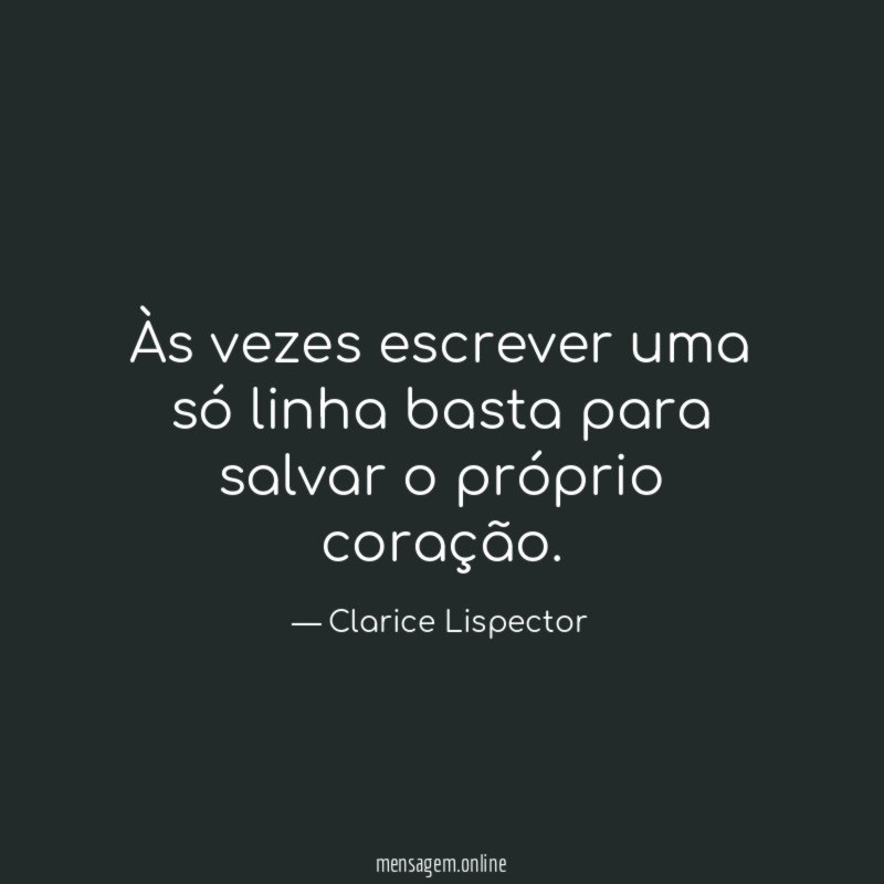 Às vezes escrever uma só linha basta para