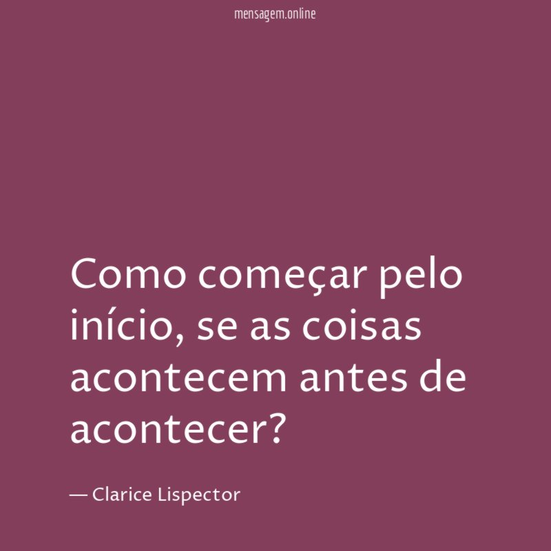 Como começar pelo início