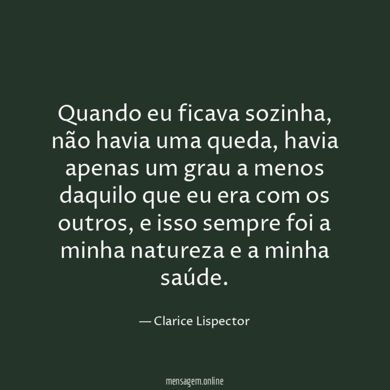 Quando eu ficava sozinha