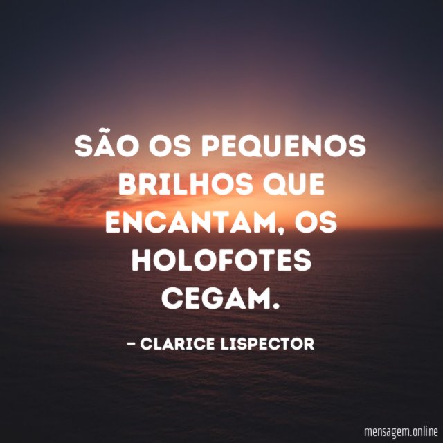 São os pequenos brilhos que encantam