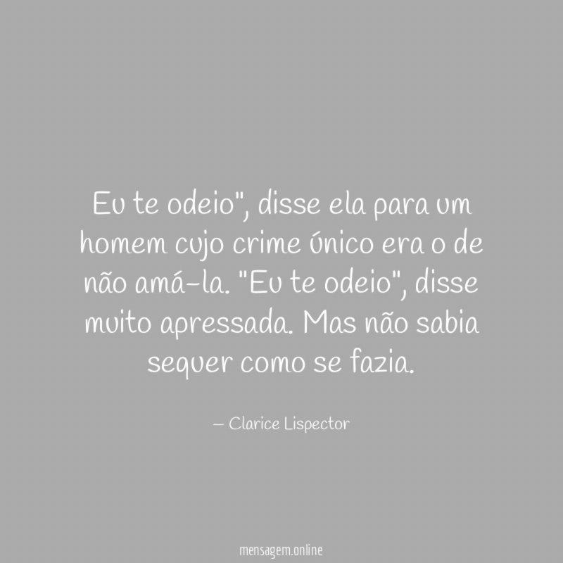 Eu te odeio"