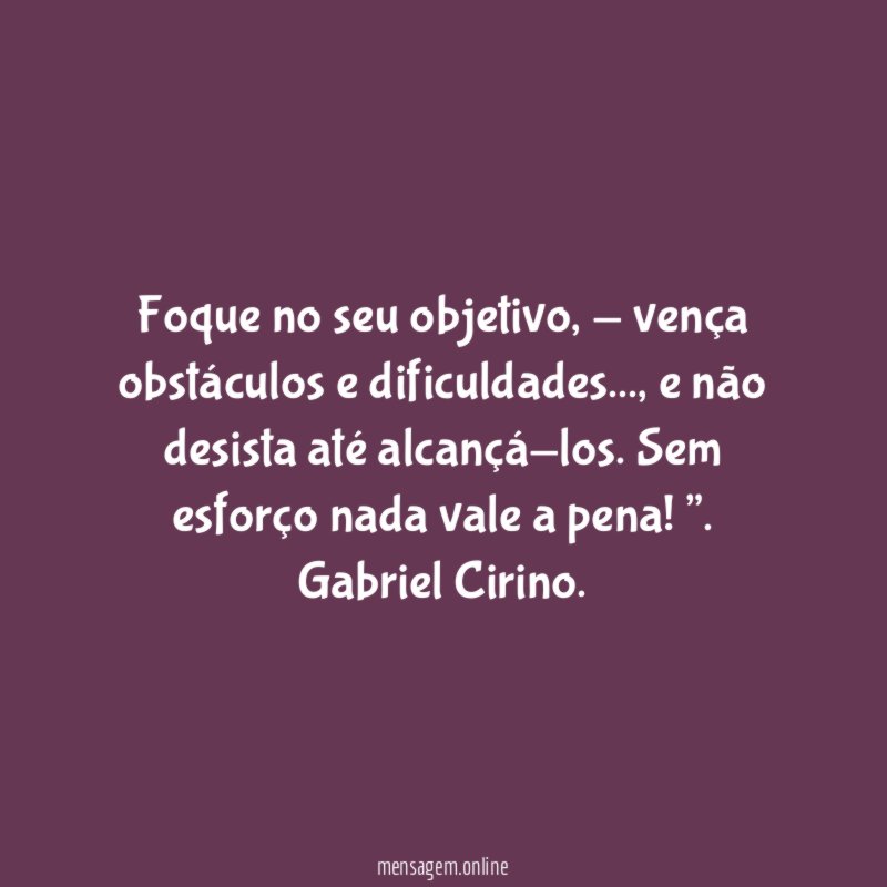 Foque no seu objetivo
