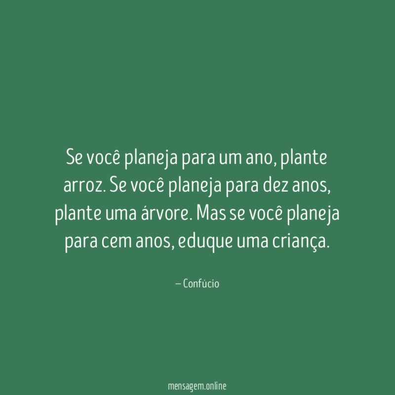 Se você planeja para um ano