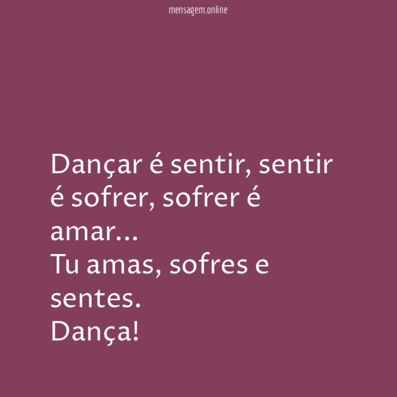 Dançar é sentir