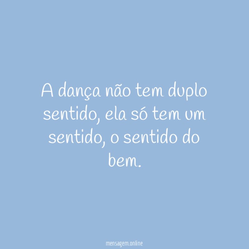 A dança não tem duplo sentido
